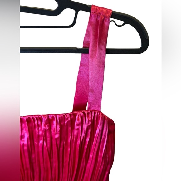 NWT Maeve by Anthropologie Pink Bow-Tie Satin Mini Dress Women’s size US 4 - Picture 13 of 16